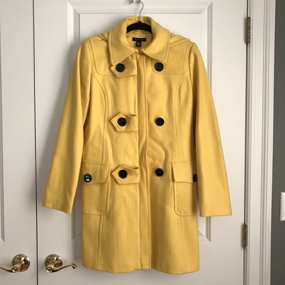 Tommy Hilfiger Yellow Peacoat with detachable hood